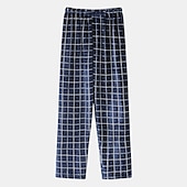 abordables Pijamas-Hombre Ropa de salón Pijama Conjunto pijama Top y pantalón de pijama 2 Piezas Plaid Elegante Casual Confort Hogar Diario Franela Comodidad Cuello Barco Manga Larga Pullover Pantalón Cintura elástica