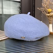 cheap Party Hats-Hats Headwear Polyester / Cotton Blend Beret Hat Casual Holiday Retro Elegant With Pure Color Splicing Headpiece Headwear