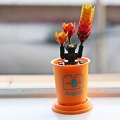 cheap Building Toys-Meat building block flower blind box simulation flower potted tabletop decoration assembly boutique toy gift prize