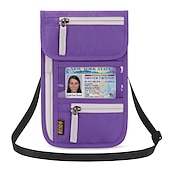お買い得  カードホルダーとケース-rfid ブロッキングパスポートホルダー旅行財布カードバッグ shileding ネックポーチセキュリティ保護調整されたストラップファラデーバッグ