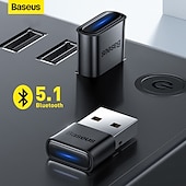 cheap Computer Peripherals-Baseus USB Bluetooth Adapter Dongle Adaptador Bluetooth 5.1 for PC Laptop Wireless Speaker Audio Receiver USB Transmitter