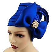 preiswerte Hochzeit Kopfschmuck-Kopfbedeckungen Kopfbedeckung Polyester / Baumwollmischung Schlapphut Turbane Casual Kirche Mit Pure Farbe Muster Kopfschmuck Kopfbedeckung