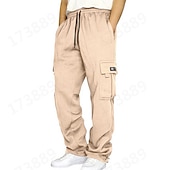 cheap Sweatpants-Men&#039;s Sweatpants Joggers Trousers Cargo Sweatpants Pocket Plain Comfort Breathable Outdoor Daily Going out Fashion Casual Dark Khaki Black