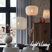 abordables Éclairages pour îlot-Lampe suspendue LED en tissu wabi-sabi noir blanc unique en métal moderne avec cordon réglable, éclairage d&#039;îlot de cuisine pour salle à manger, chambre à coucher, couloir, salon 110-240 V