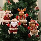 ieftine Accesorii pentru copaci-ornamente pentru pomul de Crăciun, păpuși de jucărie din material textil, ciorapi pentru copii, pandantive de Crăciun suspendate, decorațiuni festive pentru casă, cadouri perfecte pentru copii, decor noel