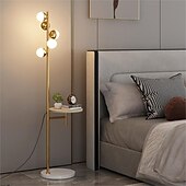 cheap Table&amp;Floor Lamp-Elegant LED Floor Lamp Nordic Loft Golden Metal Living Room Sofa Standing Lamp Hotel Bedroom Deco Lights Bedside Desk Lamp