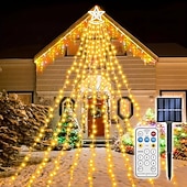 preiswerte Weihnachtsbeleuchtung-3M Lichterketten Weihnachtsbaumbeleuchtung 350 LEDs EL Warmweiß Weiß Mehrfarbig Kreative Lichterketten Solar 12 V