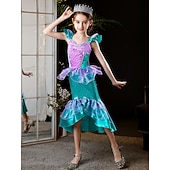 abordables Costumes pour filles-Sirène Sirène Princesse Aqua Robe Costume de soirée à thème Cosplay for Fille Enfant Carnaval Mascarade