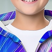 billiga Pojkens 3D Vision &amp; Geometri-pojkar 3d grafisk huvtröja ytterkläder långärmad 3d-tryck höst vinter mode streetwear cool polyester barn 3-12 år utomhus casual daglig normal passform