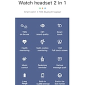 cheap Smartwatch-Headset Smart Watch TWS Two In One Wireless Bluetooth Dual Headset Call Health Blood Pressure Sport Music Smartwatch