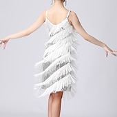 preiswerte Übungsbekleidung-Latein-Tanz Kleid Pure Farbe Farbaufsatz Pailetten Damen Leistung Ausbildung Ärmellos Hoch Polyester