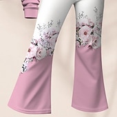 cheap Girl&#039;s 3D Cartoon-Easter Girls&#039; 3D Floral Set Sweatshirt &amp; Flare Pants Set Long Sleeve 3D Print Fall Winter Active Fashion Daily Kids 3-12 Years Crew Neck Outdoor Vacation Date Regular Fit
