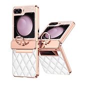 cheap Samsung Cases-Phone Case For Samsung Galaxy Z Flip 7 Z Flip 6 Z Flip 5 Z Flip 4 Z Flip 3 Back Cover Shockproof Crystal Diamond TPU PU Leather