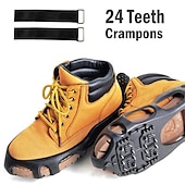 abordables Fournitures pour la maison-Couvre-chaussures antidérapants pour crampons à 24 dents - parfaits pour la traction hivernale et la randonnée sur neige en plein air