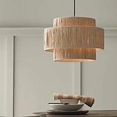 abordables Éclairages pour îlot-100 cm conception avec îlot Suspension Rotin Traditionnel / Classique Rustique 110-120V 220-240V