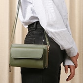 billiga Plånböcker-Dam Crossbody-väska Axelväska Plånbok Mobiltelefon väska PU läder Kontor Handla Dagligen Dragkedja Justerbara Hållbar Ensfärgat Bokstav Mandel Ljusbrun Svart