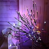 お買い得  装飾ライト-ウォームホワイト LED ブランチライト、電池式点灯枝花瓶フィラー柳の小枝点灯ブランチ 30 インチ 20 LED クリスマスホームパーティー装飾屋内屋外使用