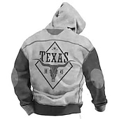 levne Vintage etnické mikiny-Pánské Grafika Barevné bloky Kapuce Kapucky Mikina Kapuce Dlouhý rukáv Mikina s kapucí Kapuce Módní 3D tisk Dovolená Outdoorové sporty Streetwear Vodní modrá Hnědá Tisk Přední kapsa Jaro &amp; podzim