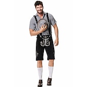  Slušivý kostým na Oktoberfest - Dirndl pro ženy nebo Lederhosen pro muže alpské německé bavorský pivní šaty ideální na pivní festival párty Halloween tematickou párty - prodává se zvlášť pro něj a