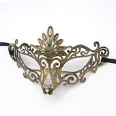 billige Maske-Karnevalsmaske Venetiansk maske Columbina Halvt ansikt Fest Halloween Maskerade Karneval Mardi Gras Enkelt karnevalskostyme