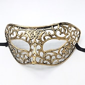 billige Maske-Karnevalsmaske Venetiansk maske Columbina Halvt ansikt Fest Halloween Maskerade Karneval Mardi Gras Enkelt karnevalskostyme