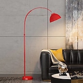رخيصةأون مصباح أرضي LED-مصباح أرضي مقبب معدني لغرفة المعيشة، 1 لمبة معكرون واقفة، ضوء أرضي حديث للقراءة في المكتب مع ذراع قضيب قابل للتعديل 110-240 فولت