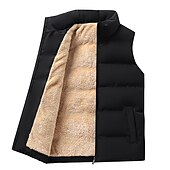abordables Gilets-Homme Gilet polaire Gilet Usage quotidien Vacances Sortie Mode basique Printemps &amp; Automne Bouton Polyester Confortable Plein Boutonnage Simple Col Mao Col V Standard Noir Rouge bleu marine Gilet