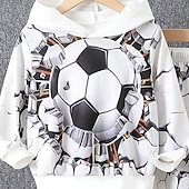  男の子 3D サッカー パーカー＆スウェットパンツセット セット 長袖 3Dプリント 秋 冬 活発的 ファッション クール 子供 3〜12年 アウトドア バケーション ストリート レギュラー