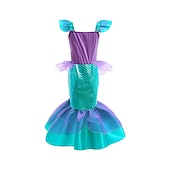 abordables Costumes pour filles-Sirène Sirène Princesse Aqua Robe Costume de soirée à thème Cosplay for Fille Enfant Carnaval Mascarade