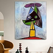 preiswerte Abstrakte Gemälde-Handgemaltes Picasso-Ölgemälde, Picasso-Gemälde, abstraktes figuratives Wandkunstbild, handgefertigtes Gemälde, Kunstwerk für Heimdekoration, Wohnzimmer, Schlafzimmer, gerollte Leinwand, ohne Rahmen