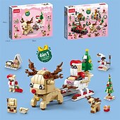 economico i migliori regali di natale-celebrità di internet natale piccoli blocchi di particelle per bambini e bambine piccolo regalo combinazione puzzle giocattolo compatibile decorazioni per regali di natale