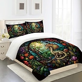 voordelige Dekbedovertreksets-2pcs/3pcs retro retro abstract vuurdraakpatroon bedset dekbedovertrek lichtgewicht en zacht geschikt voor volwassenen en kinderen groot bed klein bedset