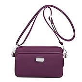 billiga Crossbodyväskor-Dam Crossbody-väska Axelväska Hoboväska Nylon Utomhus Dagligen Helgdag Dragkedja Stor kapacitet Vattentät Lättvikt Ensfärgat Ljus och elegant lila Svart Marinblå