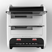 economico Periferiche per computer-Docking station per disco rigido esterno dual bay da USB 3.0 a SATA per 2.5 &amp; HDD/SSD SATA i/ii/iii da 3,5 con clone offline e lettore di schede hub a ricarica rapida che supporta uasp &amp; fino a 2 x 10