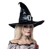 levne Příslušenství-Klobouk čaroděje špičatý a nahromaděný čarodějnický klobouk pro dospělé punkový gotický převlek na Halloween snadné kostýmy na Walpurgis Night