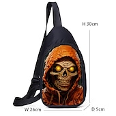 voordelige Tassen-Halloween crossbody slingbag met grote capaciteit - griezelige schedel- en pompoenontwerpen voor tieners (4 patronen beschikbaar)