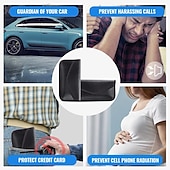 お買い得  カードホルダーとケース-1個のファラデーバッグ（携帯電話用）、車の鍵、RFID信号ブロッキングバッグ、カーボンファイバーケース、プライバシー保護キーフォブ、防追跡・防ハッキングケースブロッカー、クリックできます
