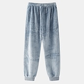 economico Pigiami-Per uomo loungewear Pigiami Set pigiama Top e pantalone del pigiama 2 pezzi Liscio Moda Informale Comoda Interni Giornaliero Flanella Comfort Girocollo Manica lunga Pullover Pantaloni da jogger Vita