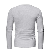 billiga Set med herr-T-shirts-Herr Henleytröja T-shirtkostymer Träningsoverall Tennisskjorta Långärmad Henley Vår &amp; Höst Slät Gymnastik Ledigt 2 st Semester Dagliga kläder Sportkläder Svart Vit Marinblå Topp t-shirt för män