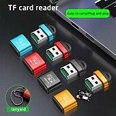 cheap Computer &amp; Office-Mini TF Card Reader Lanyard Card Reader Plug And PlayApplicable To Computer Car Audio And Other USB Interface Equipment For Windows Mac OS Linux