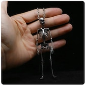 ieftine Decorațiuni de Halloween pentru suspendare și masă-cadou de halloween 14 cm/5,51 inchi, pandantiv cu schelet pentru întregul corp din argint sterlind realizat manual - cadou de halloween