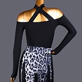 halpa Latinalaistanssiasut-tanssi salsa latinalaistanssi juhlatanssi trikoo / onesie hollow-out puhdas väri splicing naisten suorituskyky koulutus pitkähihainen korkea spandex