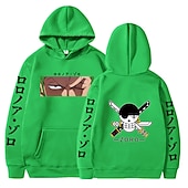 cheap Cartoon &amp; Movie Character Graphic-One Piece Roronoa Zoro Hoodie Anime Cartoon Anime Front Pocket Graphic For Couple&#039;s Men&#039;s Women&#039;s Adults&#039; Hot Stamping