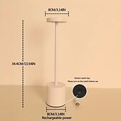 economico Lampade da tavolo-lampada da scrivania senza fili ricaricabile a 3 colori con tocco in metallo a led, lampada da comodino per camera da letto, lampada da scrivania dall&#039;atmosfera moderna e minimalista, ricarica USB