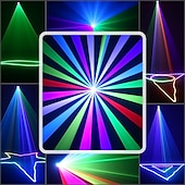 cheap Projector Lamp&amp;Laser Projector-DMX512 LED Indoor Stage Lights RGB Laser Scanner Beam Effect Stage Light Sound Activated Bedroom Laser Projector Lighting Show for DJ Disco Church Birthday Party Xmas