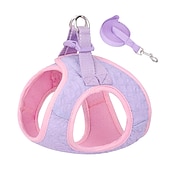 cheap Dog Collars, Harnesses &amp; Leashes-Anti Breakaway Chest Strap With Color Matching Seersucker Traction Rope For Comfort And Durability
