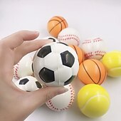 cheap Stress Relievers-4pcs PU Foam Ball Model Decompression Foam Sponge Venting Ball Foam Basketball Football Tennis Baseball Squeeze Toy
