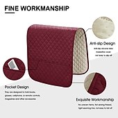 abordables Funda para sillón reclinable-Funda de reposabrazos impermeable de color burdeos para sofá, funda de respaldo para reposabrazos de sofá, protector suave para sillas, sofá, sillón, fundas para sofá reclinable
