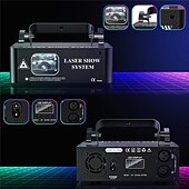 cheap Projector Lamp&amp;Laser Projector-DMX512 LED Indoor Stage Lights RGB Laser Scanner Beam Effect Stage Light Sound Activated Bedroom Laser Projector Lighting Show for DJ Disco Church Birthday Party Xmas