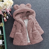 voordelige Bovenkleding-Kinderen Voor meisjes Winterjas Effen Kleur Actief School jas bovenkleding 2-8 jaar Herfst Zwart Wit Blozend Roze